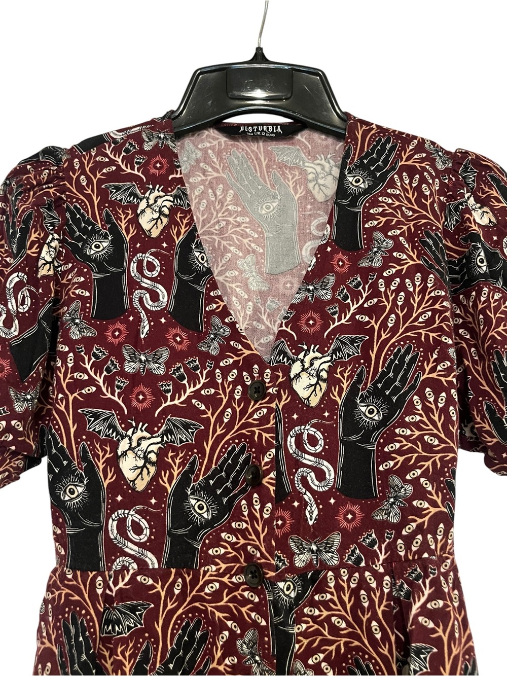 Disturbia Hemlock Button Up V Neck Playsuit Romper Sz 8 - Picture 4 of 13